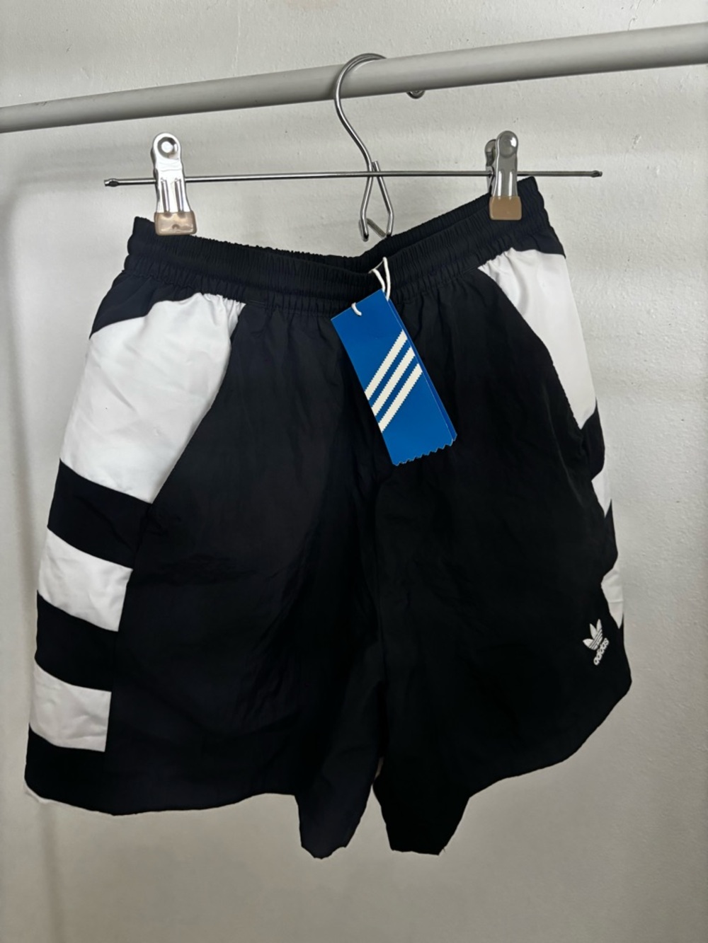 adidas Black and White Trefoil Sport Shorts